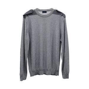 Lanvin Sweater with Epaulettes in Grey Merino Wool